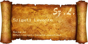 Szigeti Levente névjegykártya