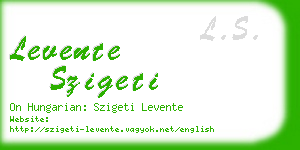 levente szigeti business card